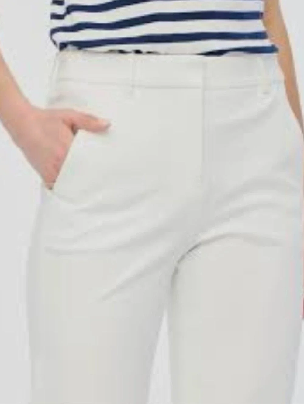 J. Jill Women's Wearever White Refined Woven Trousers SZ 12P